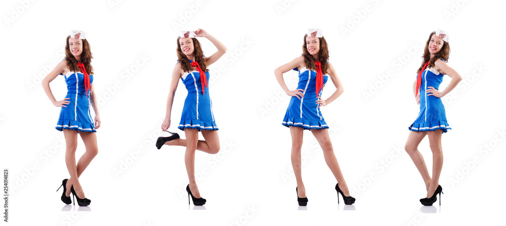Woman sailor in marine concept Woman sailor in marine concept