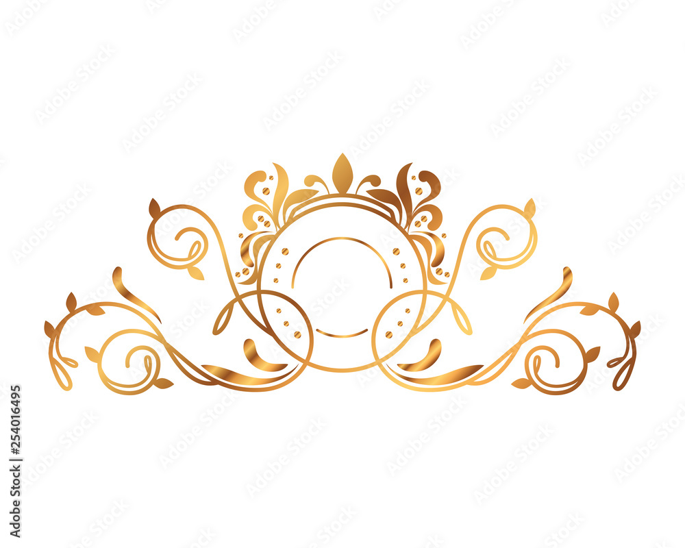 Fototapeta premium circular golden label victorian style