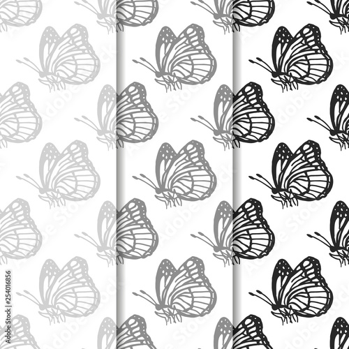 eamless vector pattern with butterflies