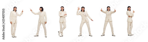 Man in funny concept isolated on white