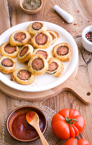 Sausages in French pastry.