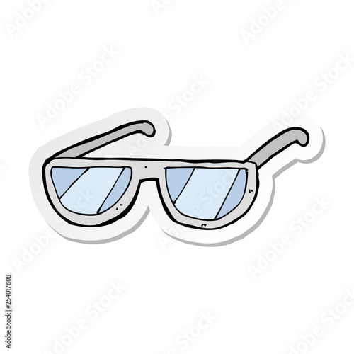 sticker of a cartoon spectacles
