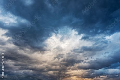 Cloudy dramatic sky before rain or storm. © Denis Rozhnovsky