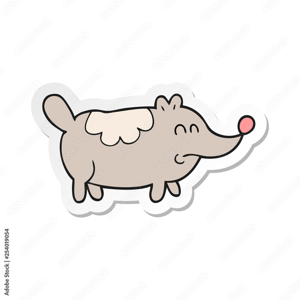 sticker of a cartoon small fat dog sticker of a cartoon small fat dog