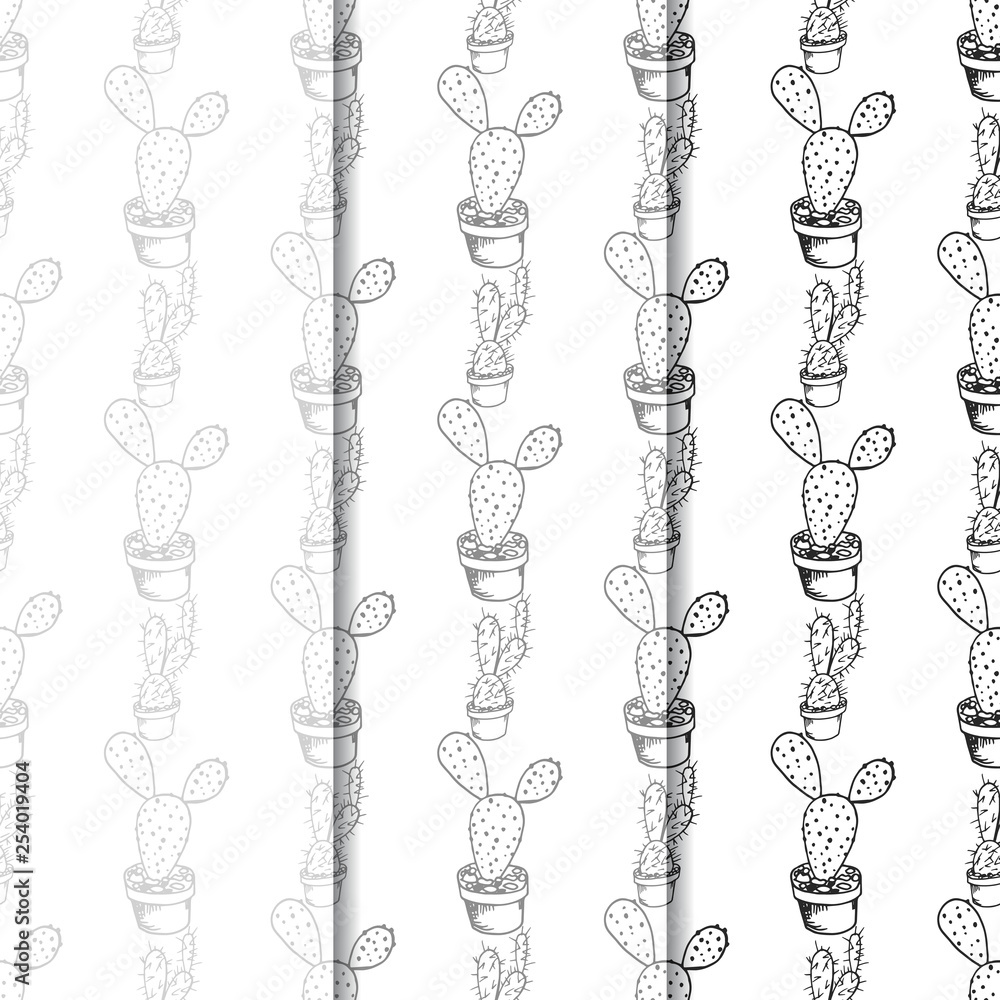 floral seamless pattern cactus in a flower pot floral seamless pattern cactus in a flower pot