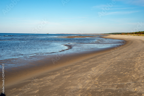 empty sandy beach by the sea