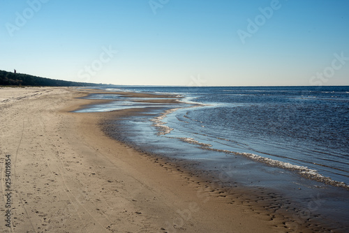 empty sandy beach by the sea