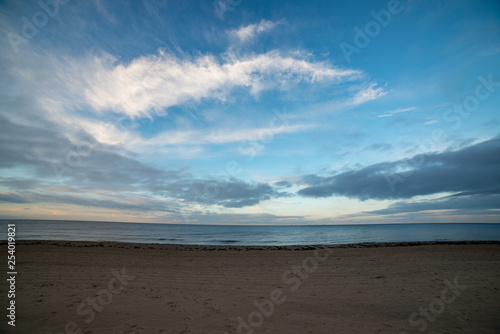 empty sandy beach by the sea