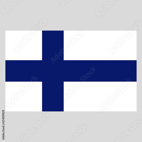 Flag of Finland. Brush painted Flag of Finland. Hand drawn style illustration with a grunge effect and watercolor. Flag of Finland with grunge texture. Vector illustration