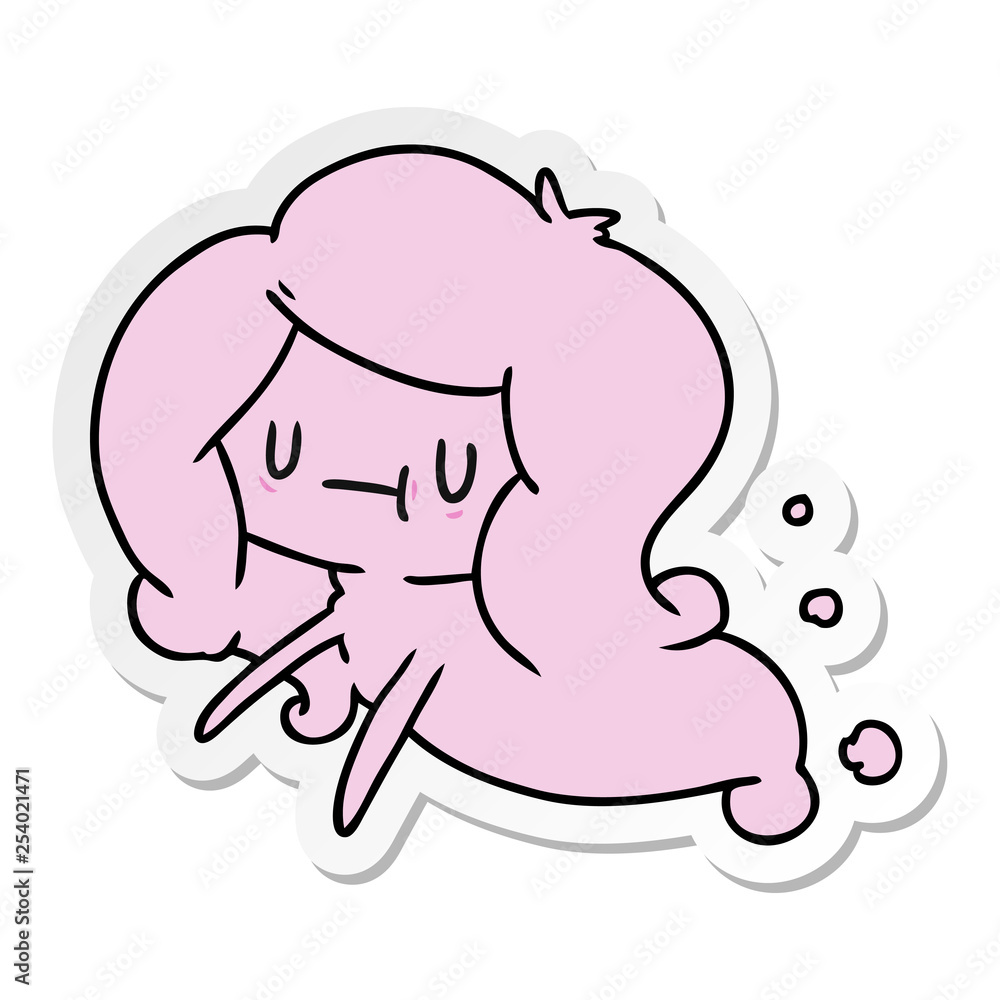 sticker cartoon of a kawaii cute ghost sticker cartoon of a kawaii cute ghost
