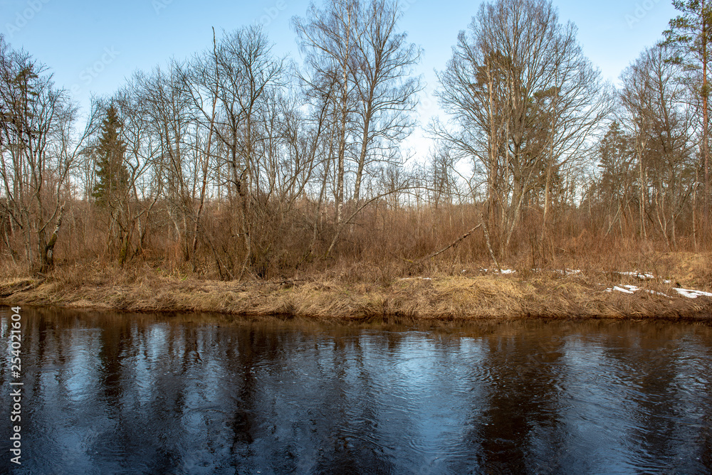 river of gauja in latvia in winter with floating ice blocks river of gauja in latvia in winter with floating ice blocks