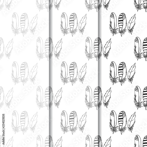 Canvas Print Mockingjay feather seamless pattern hand drawn sketch