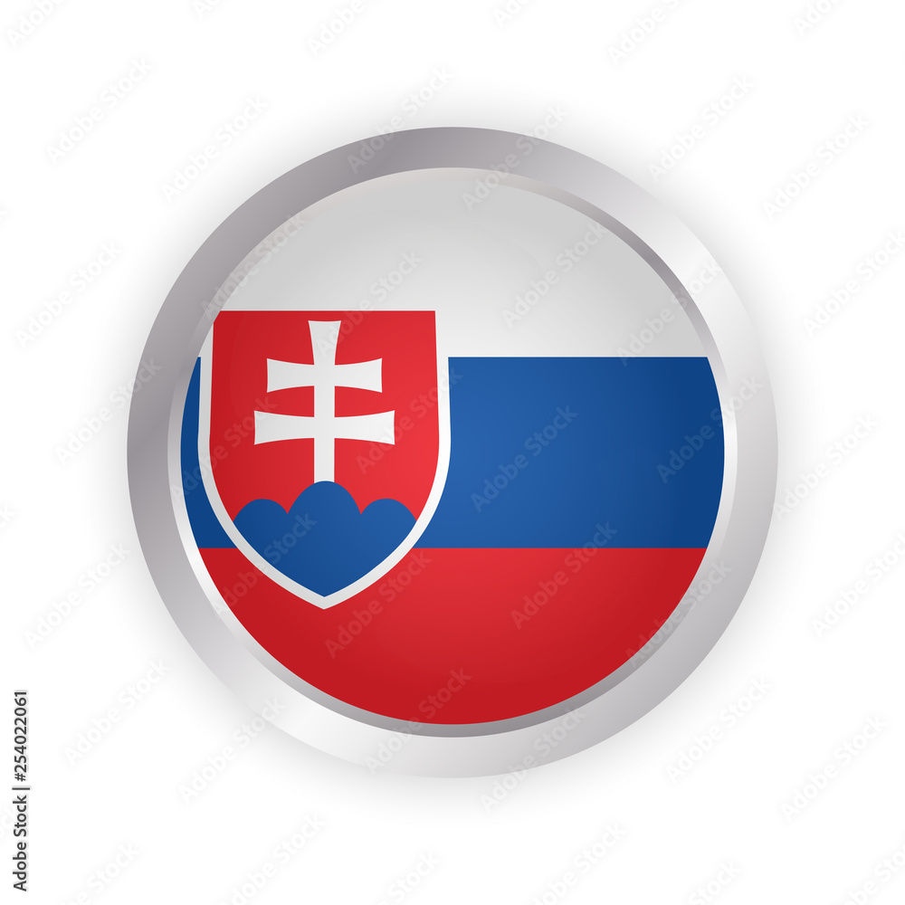 Obraz premium Slovakia flag. Brush painted Slovakia flag. Hand drawn style illustration with a grunge effect and watercolor. Slovakia flag with grunge texture. Vector illustration.
