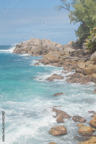 rocky  coastline on tropical island