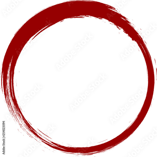 vector brush strokes circles of paint on white background. Ink hand drawn paint brush circle. Logo, label design element vector illustration. Black abstract grunge circle. Frame