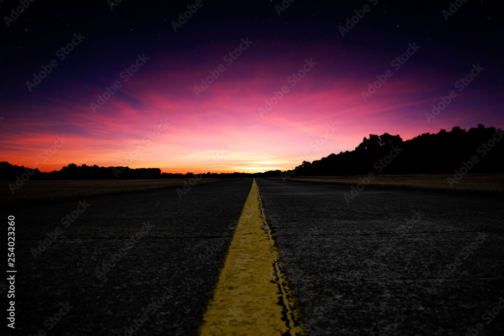 Night sky road
