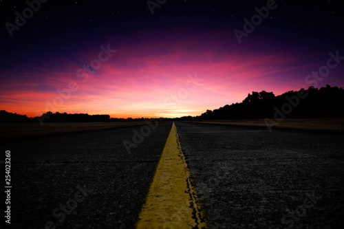 Night sky road