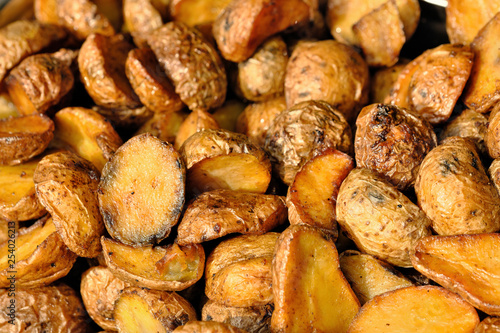 Grilled potatoes outdoors