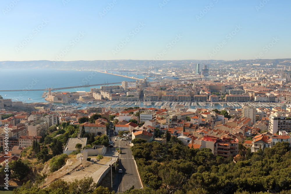 View of the old port of Marseille, France