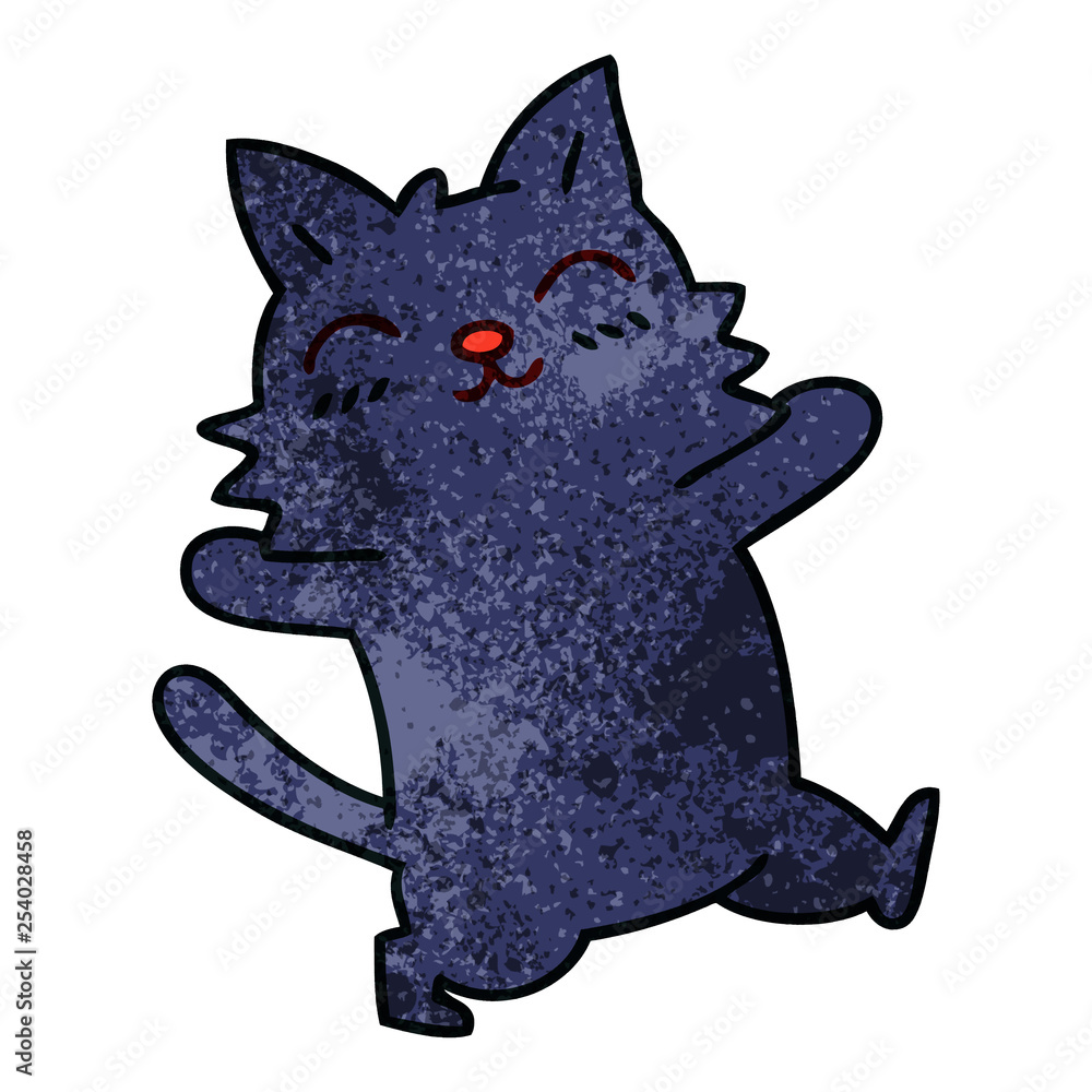 quirky hand drawn cartoon cat quirky hand drawn cartoon cat