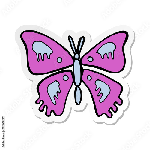 sticker of a cartoon butterfly © lineartestpilot