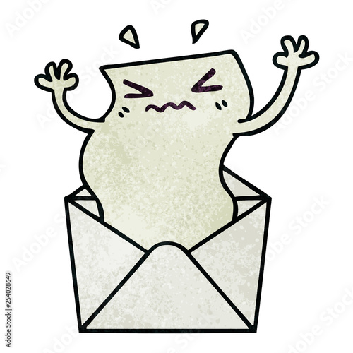 quirky hand drawn cartoon letter and envelope