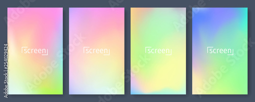 Bright color background with mesh gradient texture for brochure, leaflet, flyer, cover, catalog. Blue, pink, yellow, green placard poster template. Vector illustration