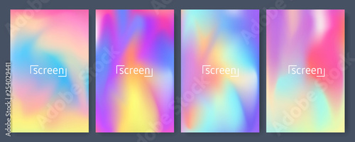 Bright color background with mesh gradient texture for brochure, leaflet, flyer, cover, catalog. Blue, pink, yellow, green placard poster template. Vector illustration
