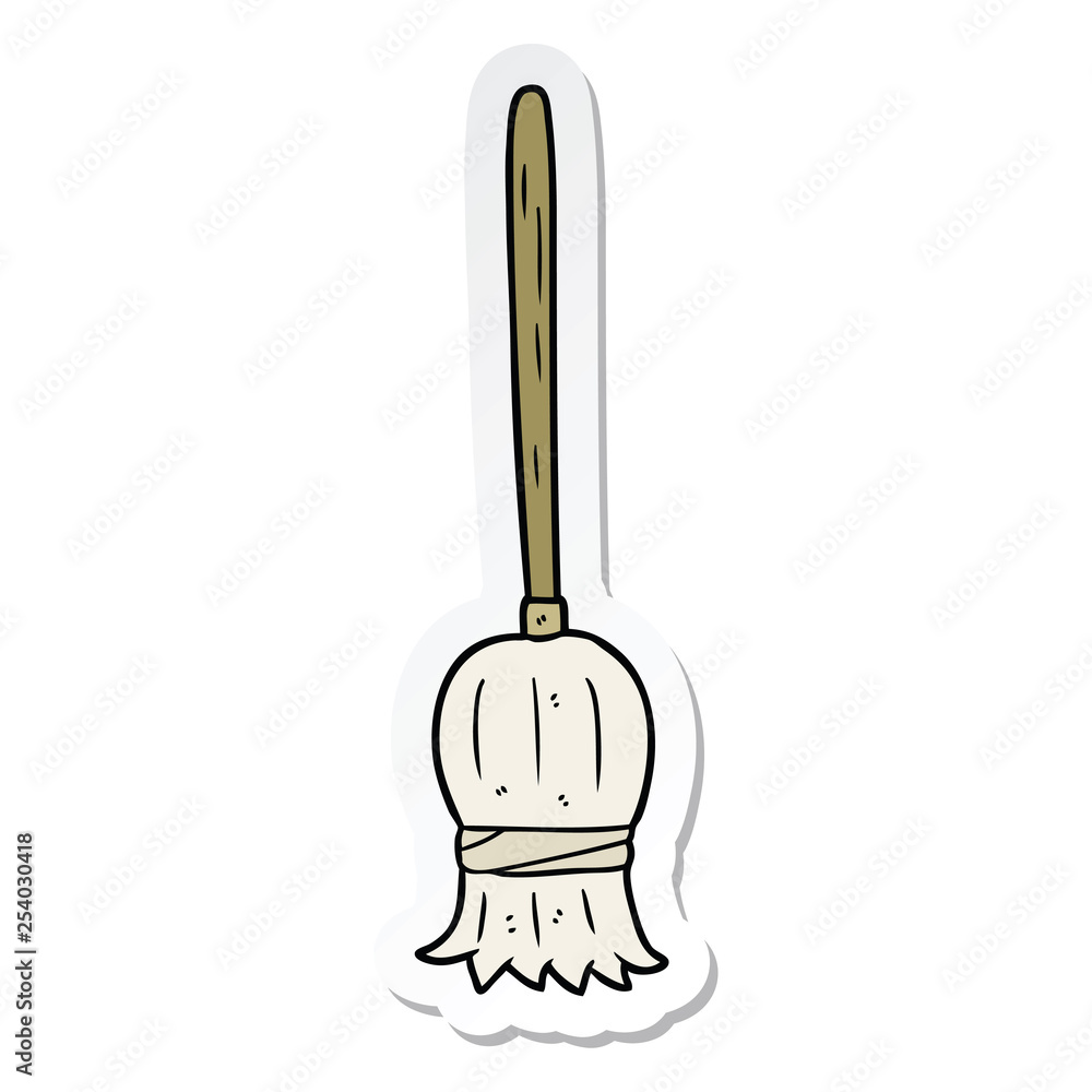 sticker of a cartoon broom sticker of a cartoon broom