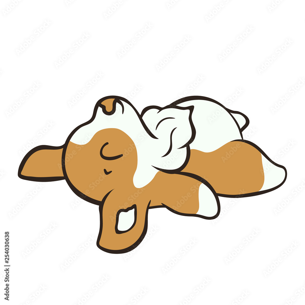 cartoon dog lying down