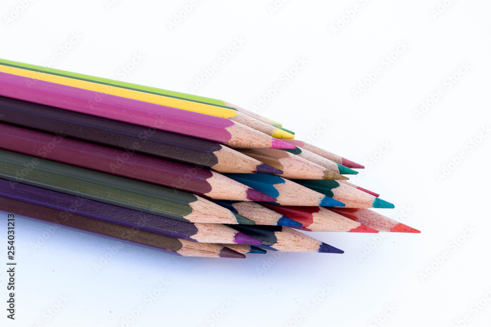 Obraz premium Wooden colored pencils