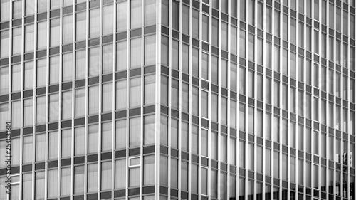Black and white close up shot shot of an office building in Hamburg.