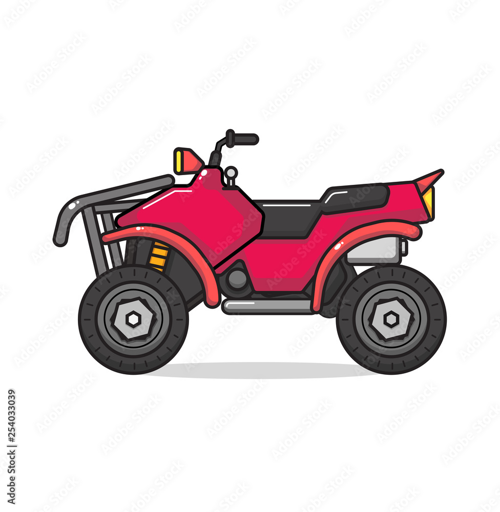 ATV motorcycle isolated. Vector flat style illustration. ATV motorcycle isolated. Vector flat style illustration.