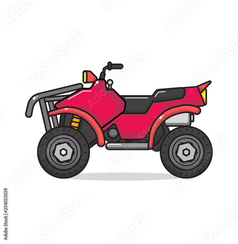 ATV motorcycle isolated. Vector flat style illustration.