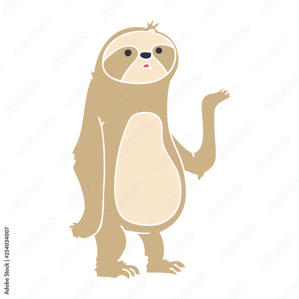 quirky hand drawn cartoon sloth