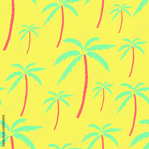 palm tree pattern on yellow background