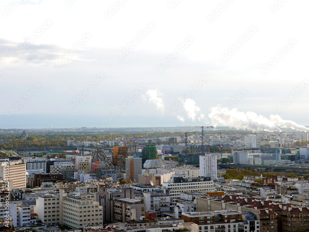 vista aerea di un quartiere di parigi