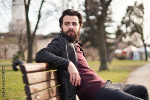 Portrait of a young bearded man