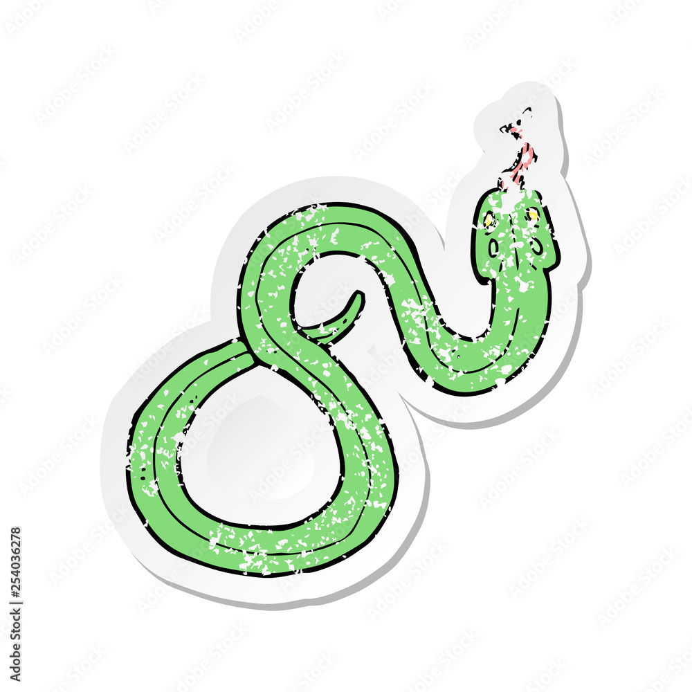 Fototapeta premium retro distressed sticker of a cartoon snake