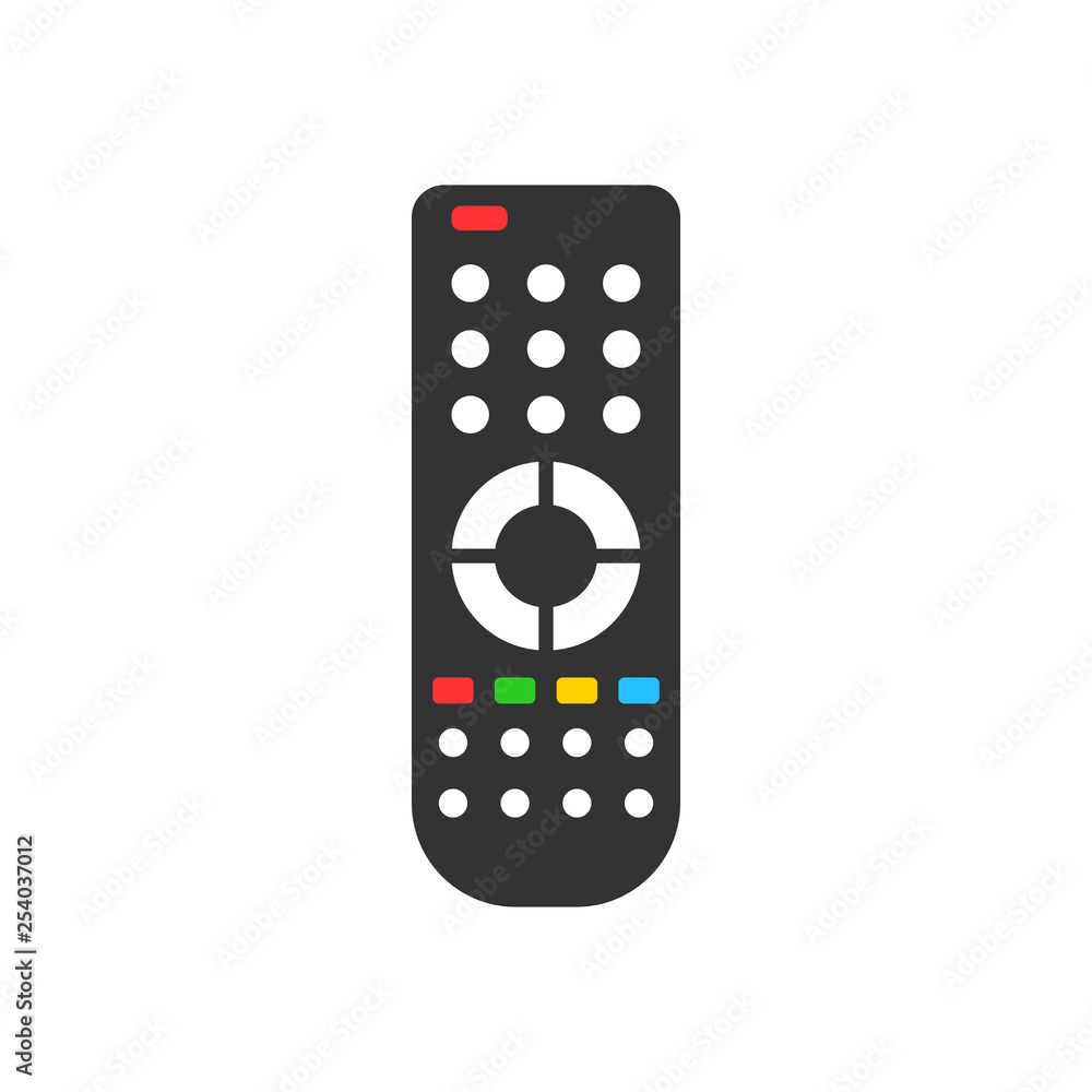 Remote control icon in flat style. Infrared controller vector illustration on white isolated background. Tv keypad business concept. Remote control icon in flat style. Infrared controller vector illustration on white isolated background. Tv keypad business concept.