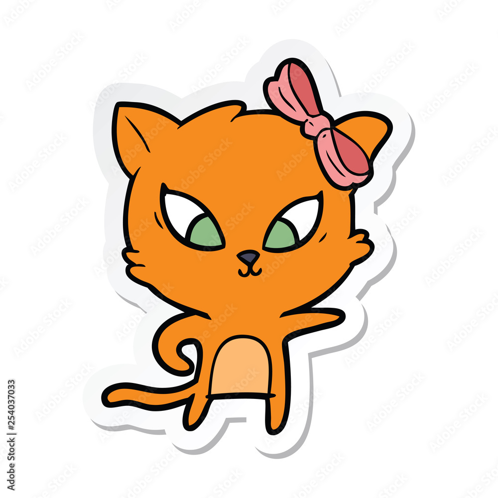 sticker of a cartoon cat sticker of a cartoon cat