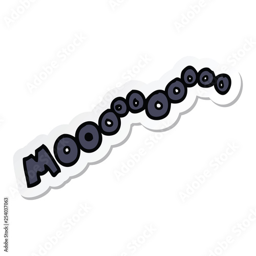 sticker of a cartoon moo noise