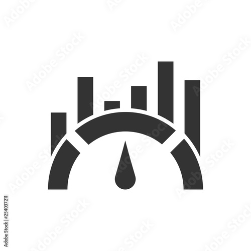 Benchmark measure icon in flat style. Dashboard rating vector illustration on white isolated background. Progress service business concept.