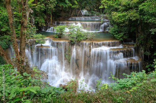 Huai Mae Khamin Waterfall tier 4  Khuean Srinagarindra National Park  Kanchanaburi  Thailand