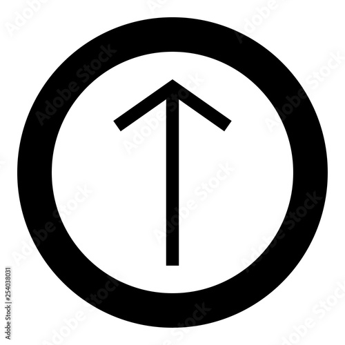 Teiwaz rune Telwaz tyr warrior symbol icon black color vector in circle round illustration flat style image