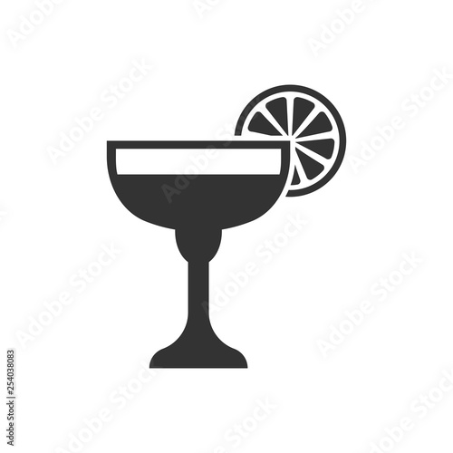 Alcohol cocktail icon in flat style. Drink glass vector illustration on white isolated background. Martini liquid business concept.
