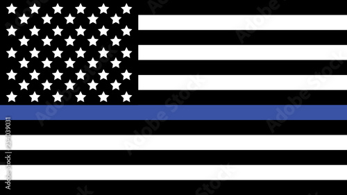 American Flag with Thin Blue Line