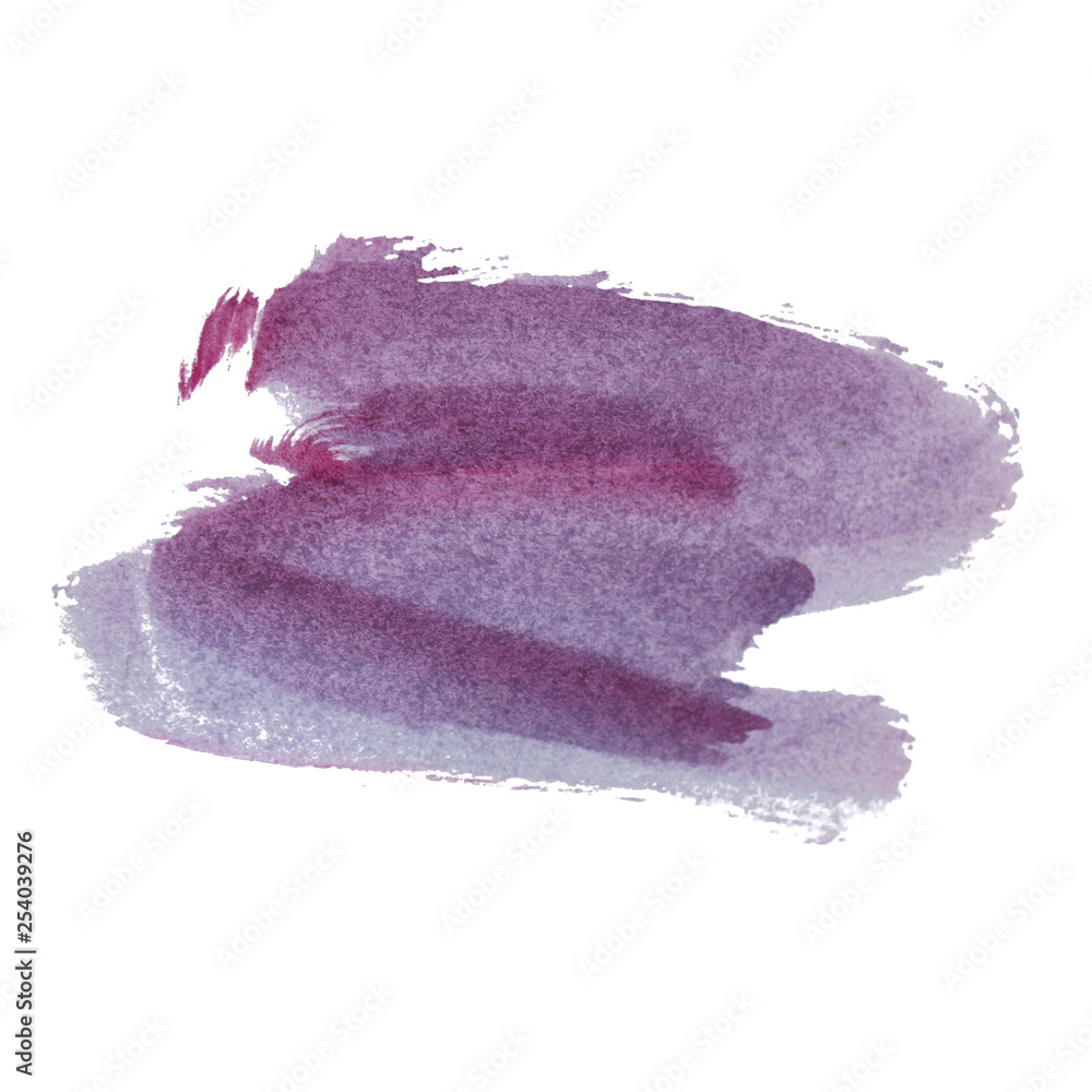 Fototapeta premium Abstract watercolor spot on white textured paper. Isolated. Hand-drawn background. Aquarelle brush stains on paper. For design, web, card, text, decoration, surfaces. Copy Space.