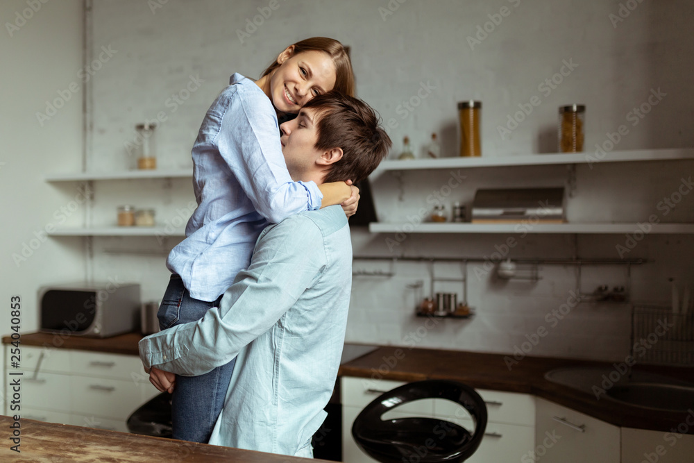 Full length image of romantic couple at home Full length image of romantic couple at home