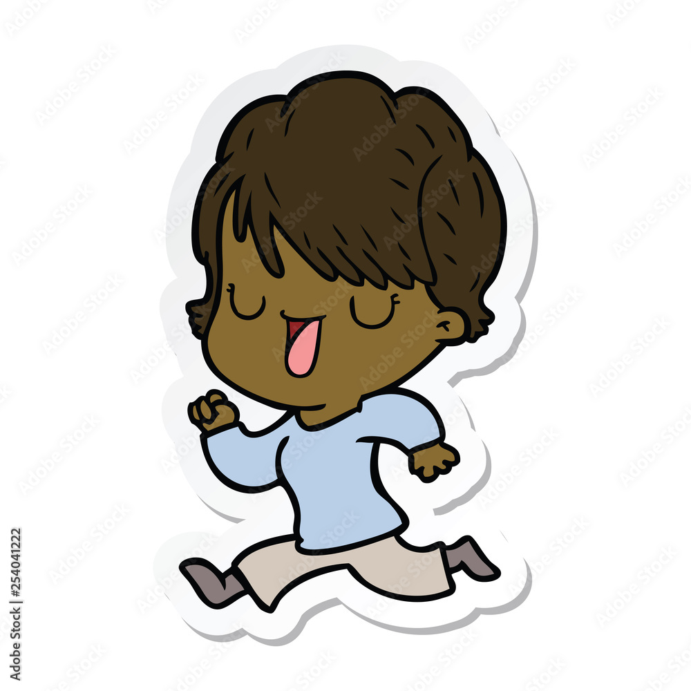sticker of a cartoon woman talking sticker of a cartoon woman talking